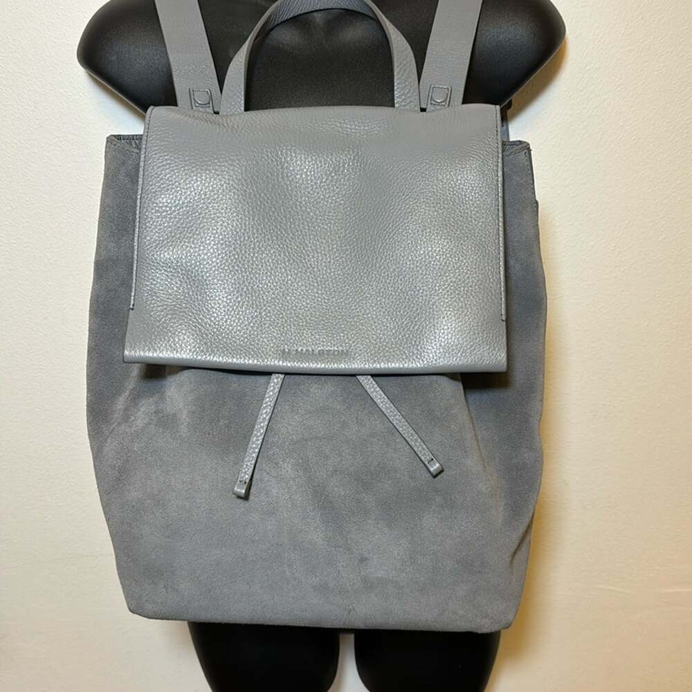 Halston suede and pebble leather backpack